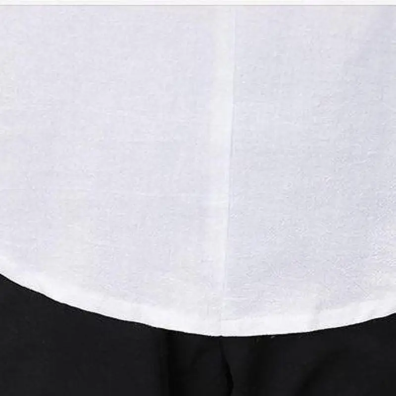 Trendy Dragon Embroidered Linen Shirt: Men's 3/4 Sleeve Mandarin Collar Pullover - Image 6